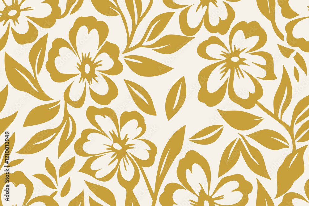 Fototapeta premium Bold floral backgrorund with contrasting colors on fabric background