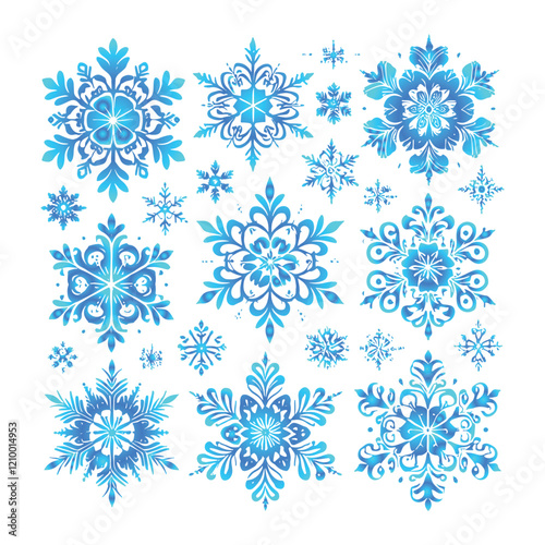 Snowflake vector design on a set with white background