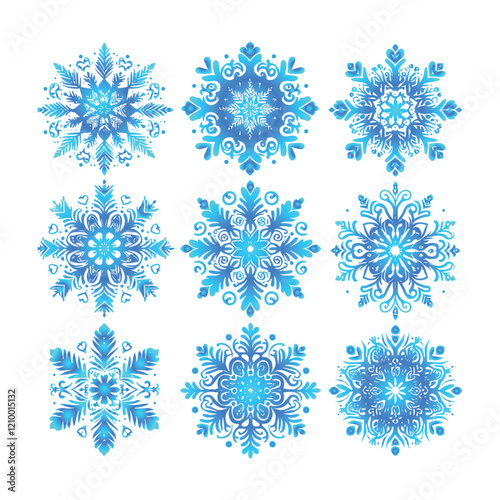 Snowflake vector design on a set with white background