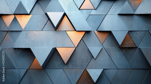 Abstract Geometric Triangular Wall Panel Design