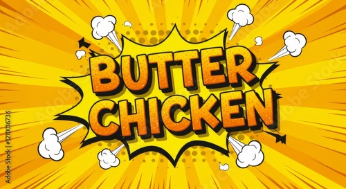 Celebrate Delicious Butter Chicken with Bold Comic-Style Designs photo