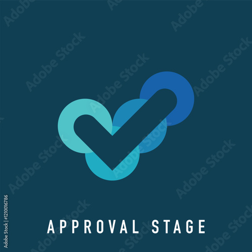 Application stage tick sign modern logo. approval and acceptance company logo template. vector