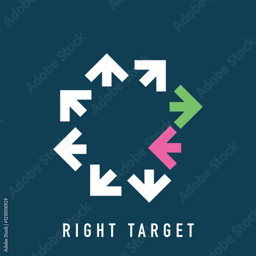 Change arrows form modern logo. Rotary towards target company logo template. vector