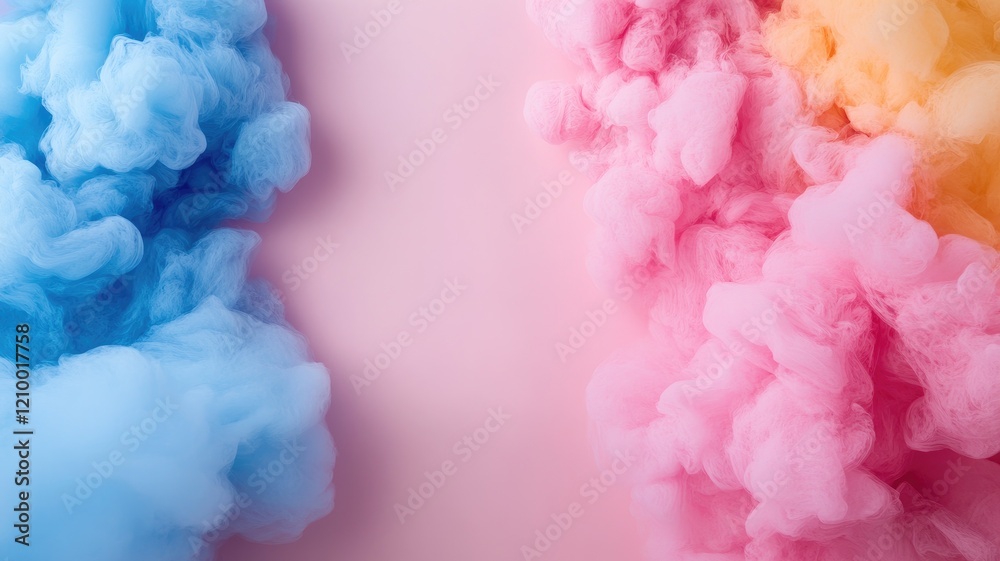 Fototapeta premium Colorful clouds of smoke in pastel shades