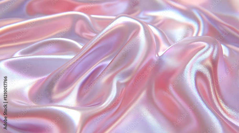 Dreamy Pink Silk Drape: An iridescent, pink silk fabric flows and folds in a mesmerizing pattern, creating an ethereal and luxurious visual. Dreamy Pink Silk Drape: An iridescent, pink silk fabric flows and folds in a mesmerizing pattern, creating an ethereal and luxurious visual.