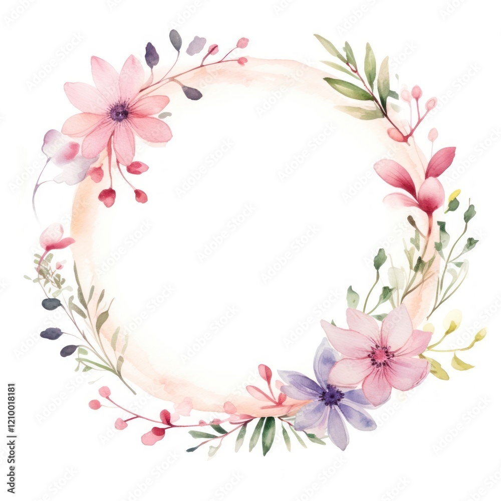 Flower spring circle border pattern white background inflorescence Flower spring circle border pattern white background inflorescence