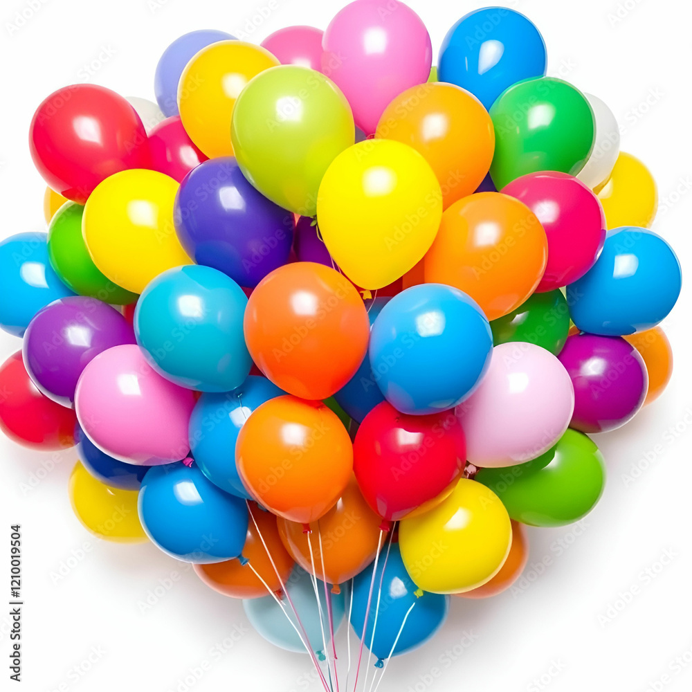 Bunch of colorful balloons on white background Bunch of colorful balloons on white background