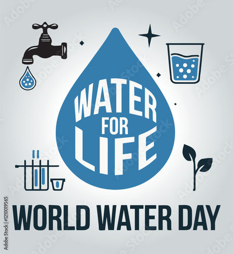 world water day, banner, poster, card design. vector