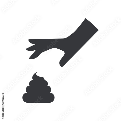Isolated pictogram sign, clean after your dog, poop scoop instruction for park and public area