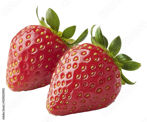 Fresh juicy strawberries transparent background organic food healthy lifestyle png photo