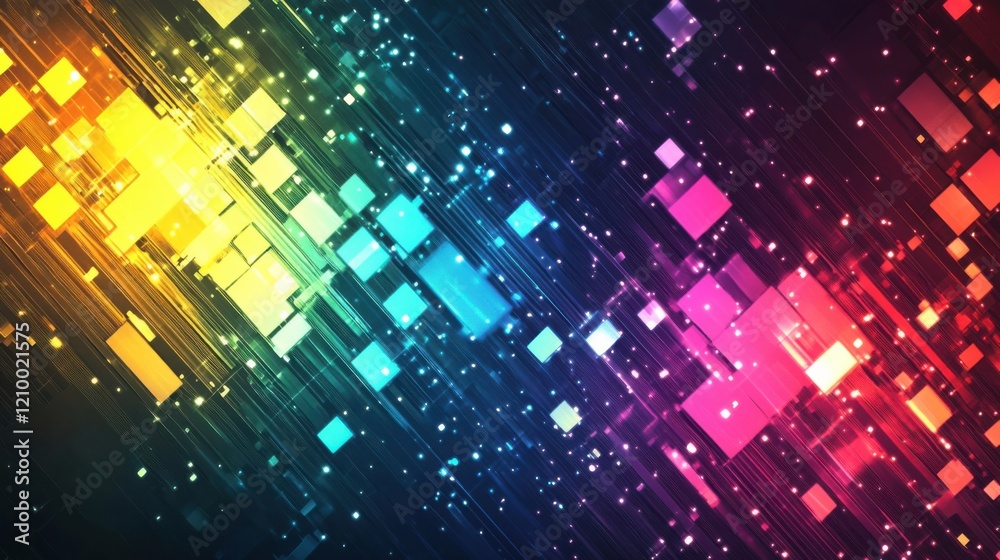 a colorful background with squares and stars a colorful background with squares and stars