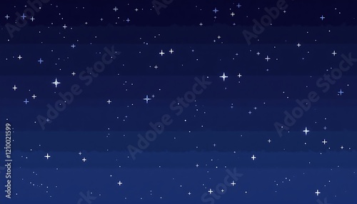 Pixel Art Night Sky Starry Background Simple Design