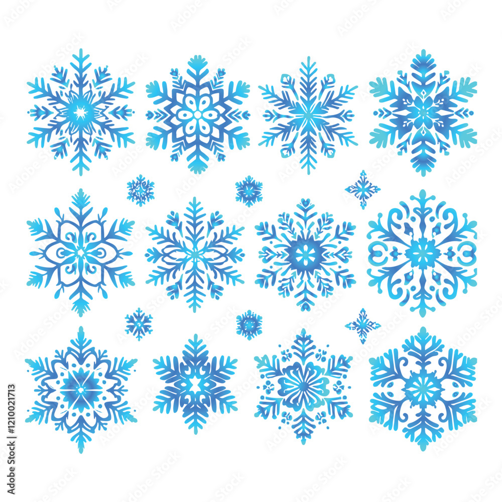 Snowflake vector design on a set with white background Snowflake vector design on a set with white background