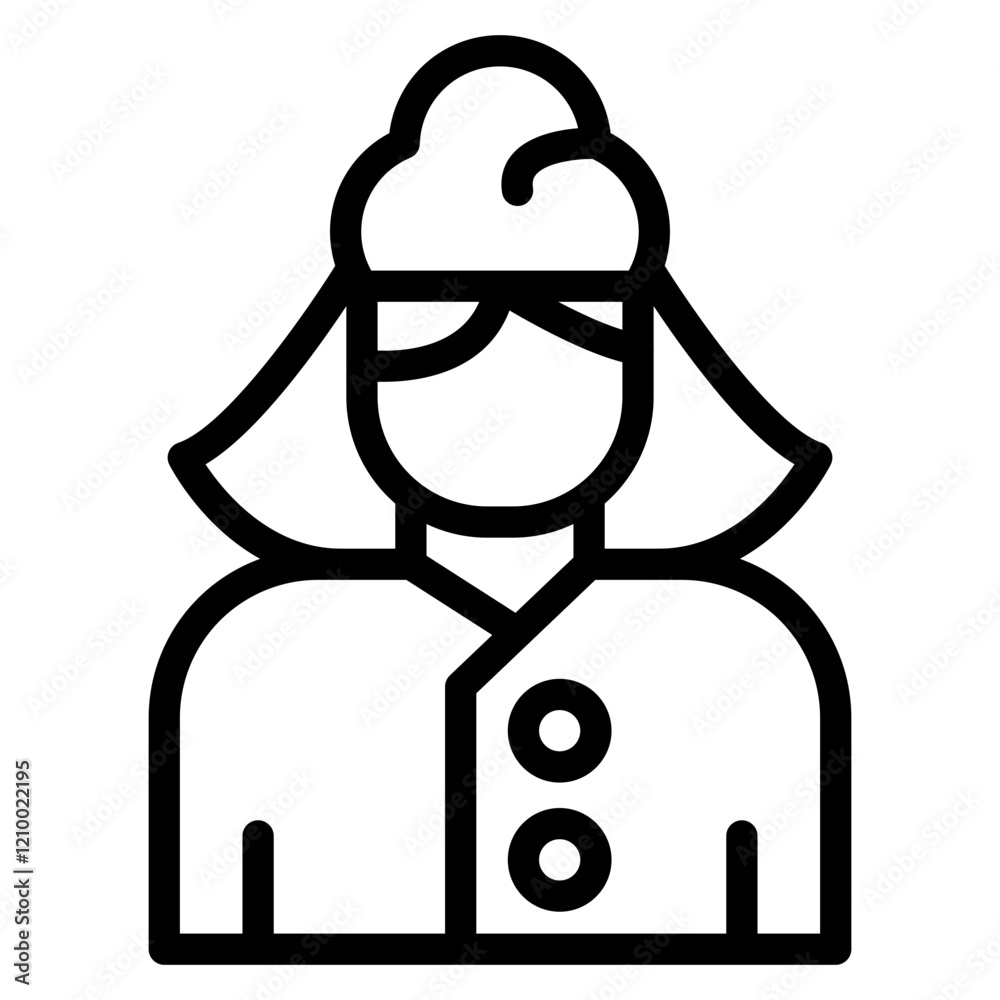 Vector Design Lady Chef Icon Style Vector Design Lady Chef Icon Style