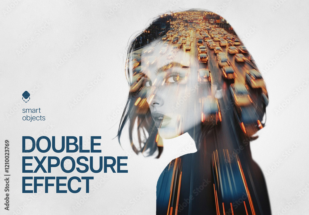 Double Exposure Photo Effect Mockup Stock Template | Adobe Stock
