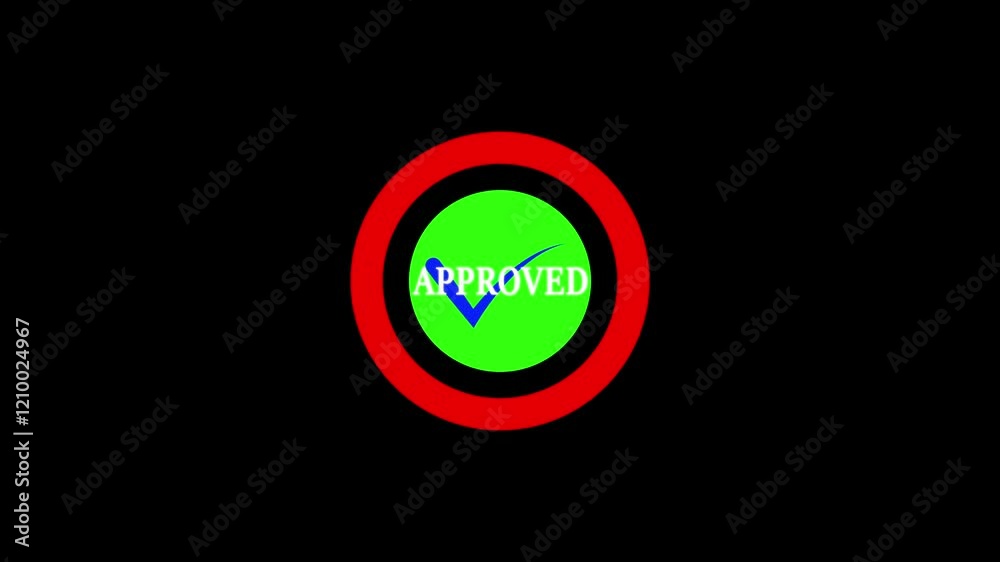 Stamping approved marks on black background. approved sign animation on black background Stamping approved marks on black background. approved sign animation on black background