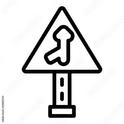 Vector Design Merging Road Icon Style