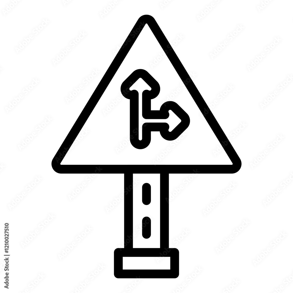Vector Design Side Road Left Icon Style Vector Design Side Road Left Icon Style