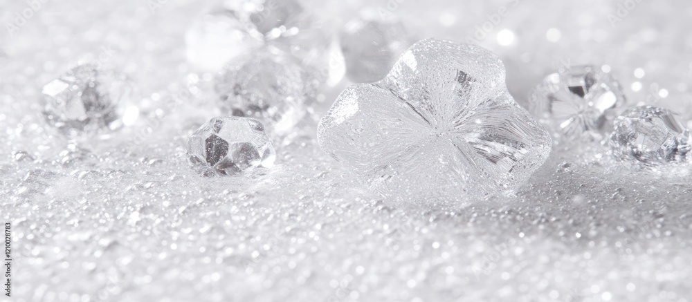 Sparkling crystals on glittery surface Sparkling crystals on glittery surface