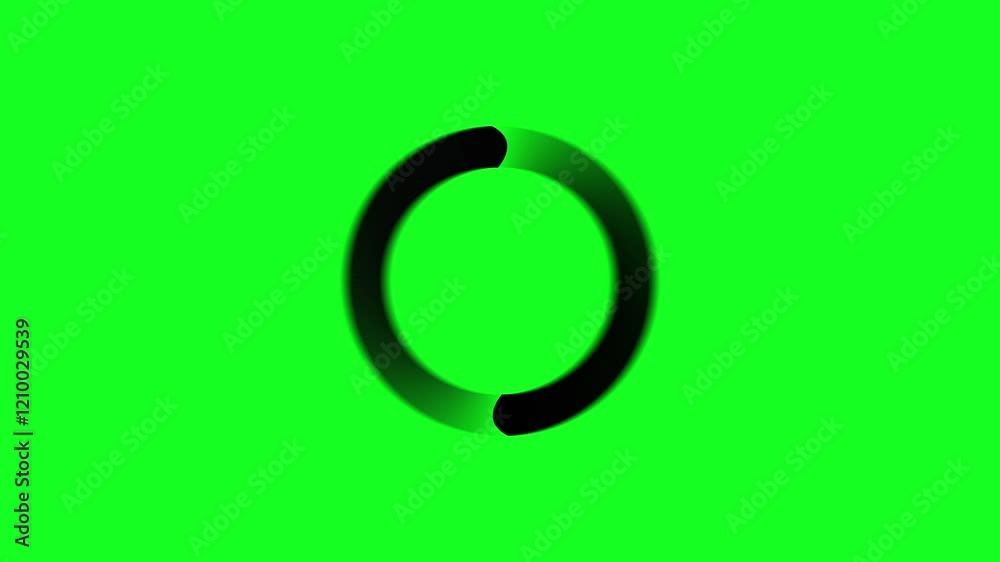 Refresh icon animation on green screen.Circular looping loading circle animation on black background. Refresh icon animation