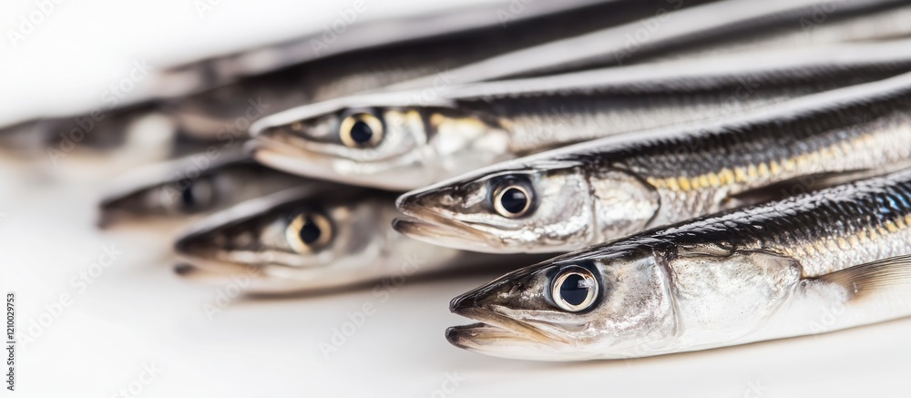 Fresh Silver Fish Closeup, White Background, Food, Recipe Fresh Silver Fish Closeup, White Background, Food, Recipe