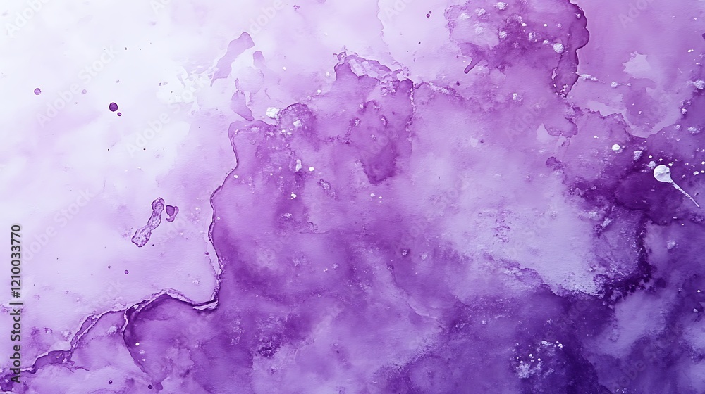 Obraz premium Lavender Dreamscape: An ethereal watercolor painting in shades of purple and lavender, with swirling clouds of color creating a dreamy, abstract landscape.