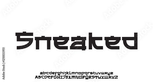 Perfect Asian Japanese modern style vector type font. Typography of Japanese or Chinese modern type fonts
