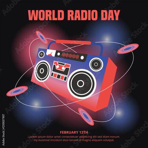 World Radio Day with a retro radio color