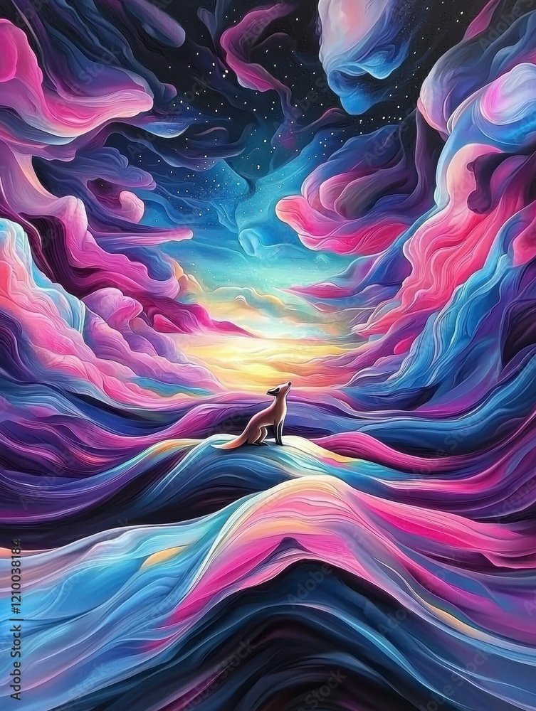 Obraz premium Fox in a Dreamlike Landscape
