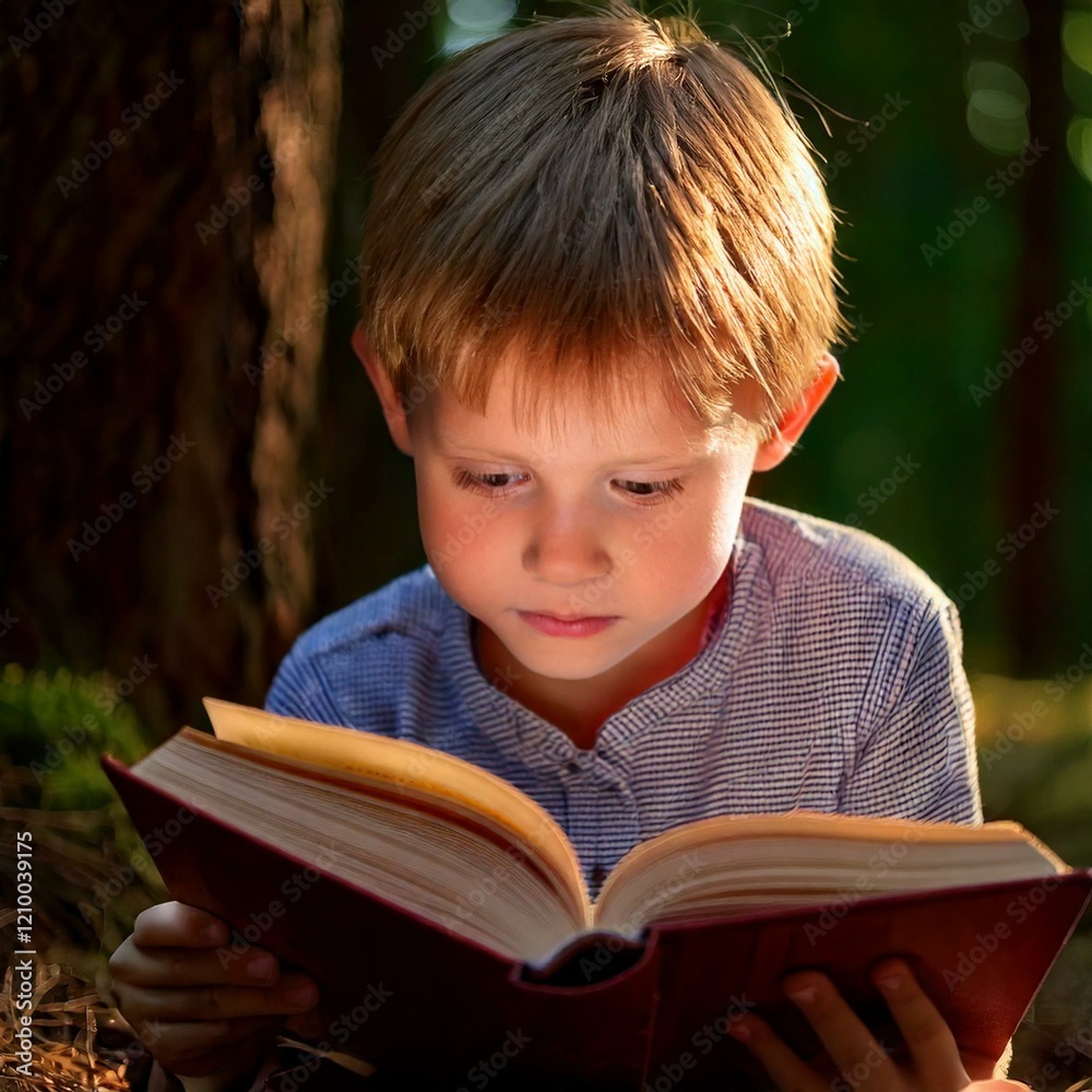child reading a book