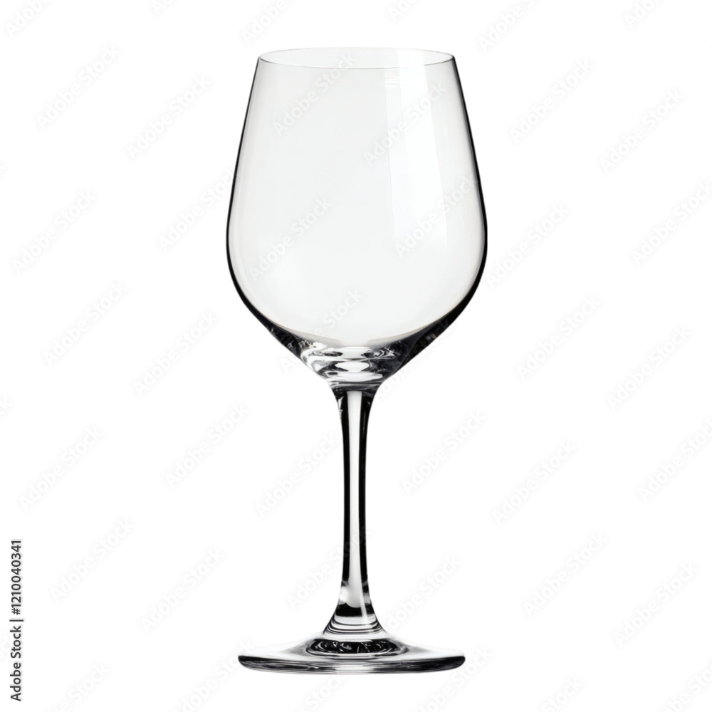 Empty wine glass with a slender stem, floating on a clean white background. Empty wine glass with a slender stem, floating on a clean white background.