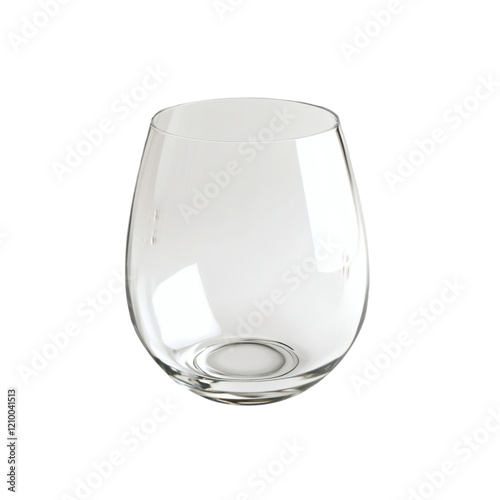 A modern tumbler-style water glass, floating on a clean white background.