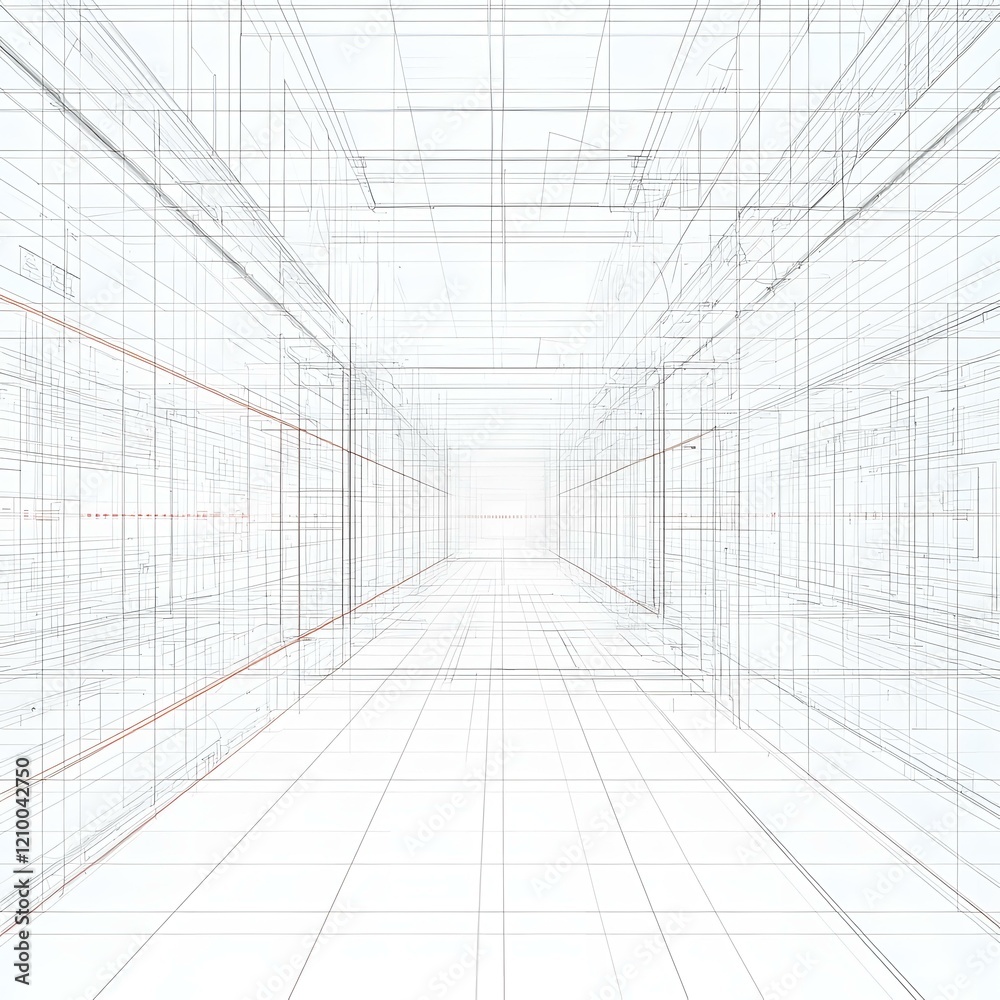 Abstract minimalist composition with white and red tones and intricate grid overlays evenly distributed in a square 1:1 layout Abstract minimalist composition with white and red tones and intricate grid overlays evenly distributed in a square 1:1 layout