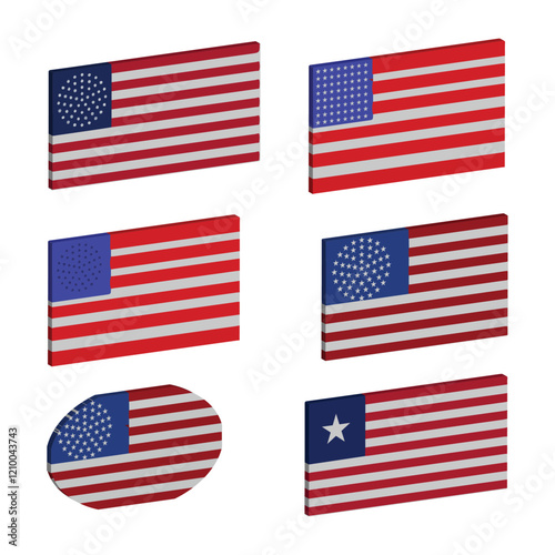 United States of America Flag Set