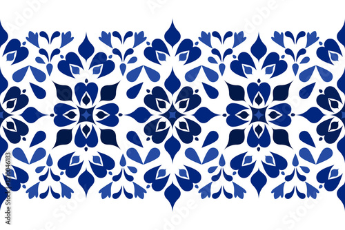 Vector illustration of an ethnic geometric pattern. Bohemian seamless pattern. Embroidery. Seamless traditional design pattern for fabrics, backgrounds, carpets, wallpapers, clothes, and pillowcases.