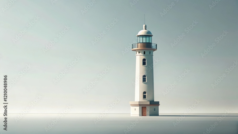 A solitary coastal lighthouse stands tall against a serene, pale sky, a beacon of hope and guidance amidst a tranquil seascape. A solitary coastal lighthouse stands tall against a serene, pale sky, a beacon of hope and guidance amidst a tranquil seascape.