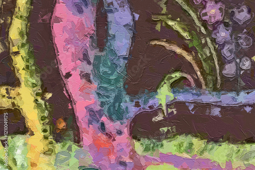 Various oil paintings, flowers, butterflies, dragonflies, bees, beautiful tropical leaves