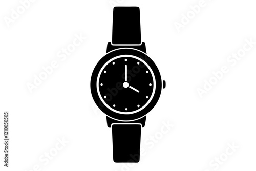 classic hand watch icon silhouette vector