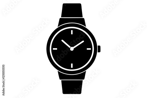 classic hand watch icon silhouette vector