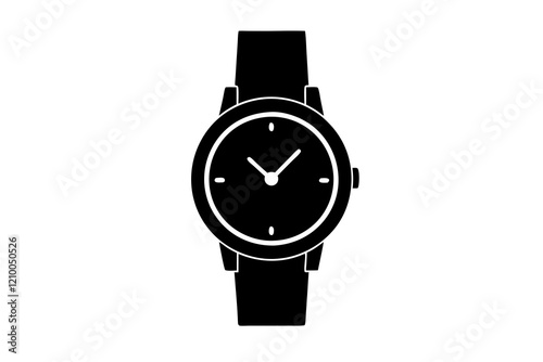 classic hand watch icon silhouette vector