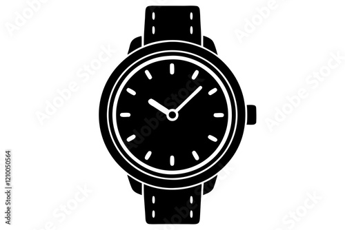 classic hand watch icon silhouette vector