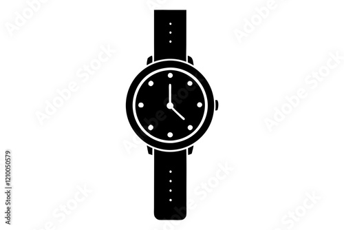 classic hand watch icon silhouette vector