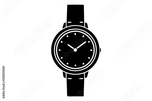 classic hand watch icon silhouette vector