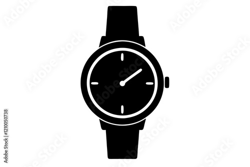 classic hand watch icon silhouette vector