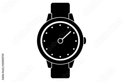 classic hand watch icon silhouette vector
