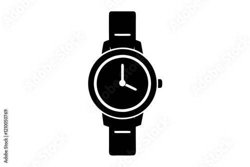 classic hand watch icon silhouette vector
