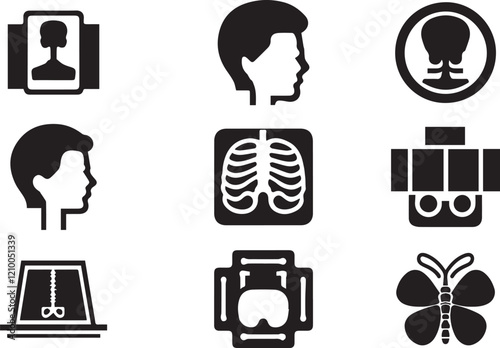 X-ray icon silhouette vector illustration Hospital and medical health care