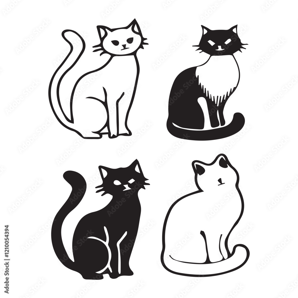 Cat icon silhouette Cat icon silhouette
