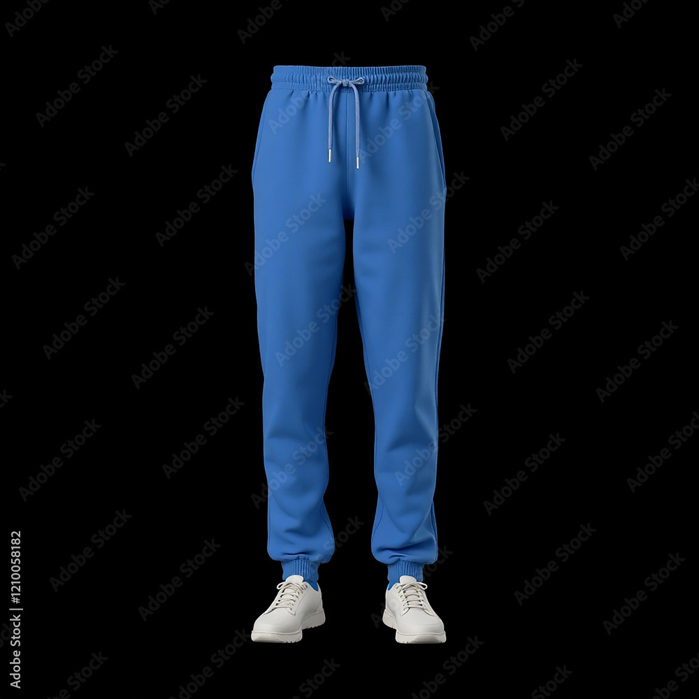 Blue sweatpants and white sneakers Blue sweatpants and white sneakers