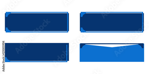 Set of blue headline signs isolated on white background vector.